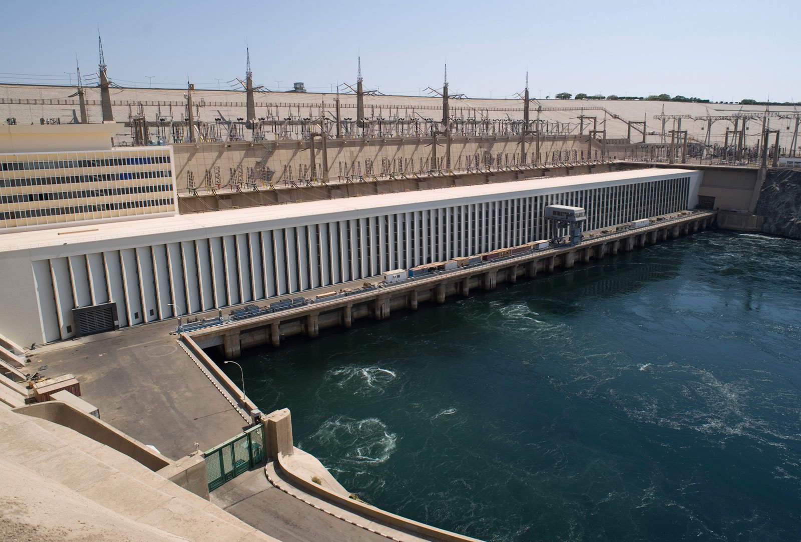 Modern Aswan High Dam across the Nile River