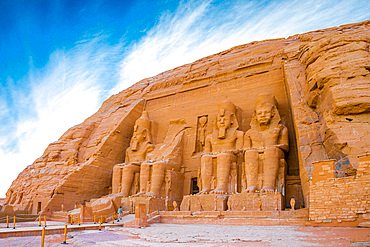 Colossal statues of Ramses II at Abu Simbel temples