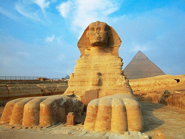 The Great Sphinx monument on the Giza Plateau in Egypt