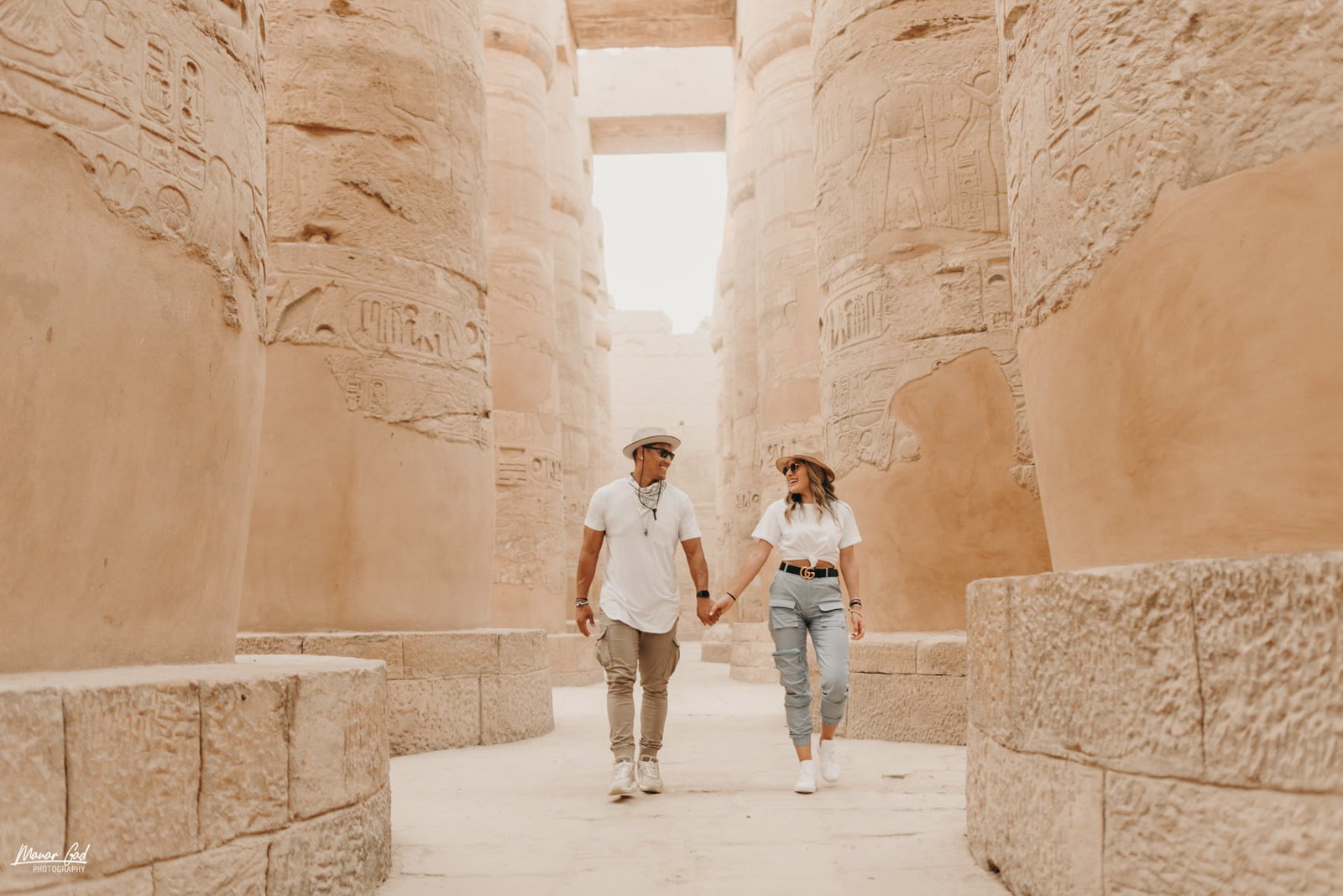 Karnak Temple complex with massive columns in Luxor Egypt