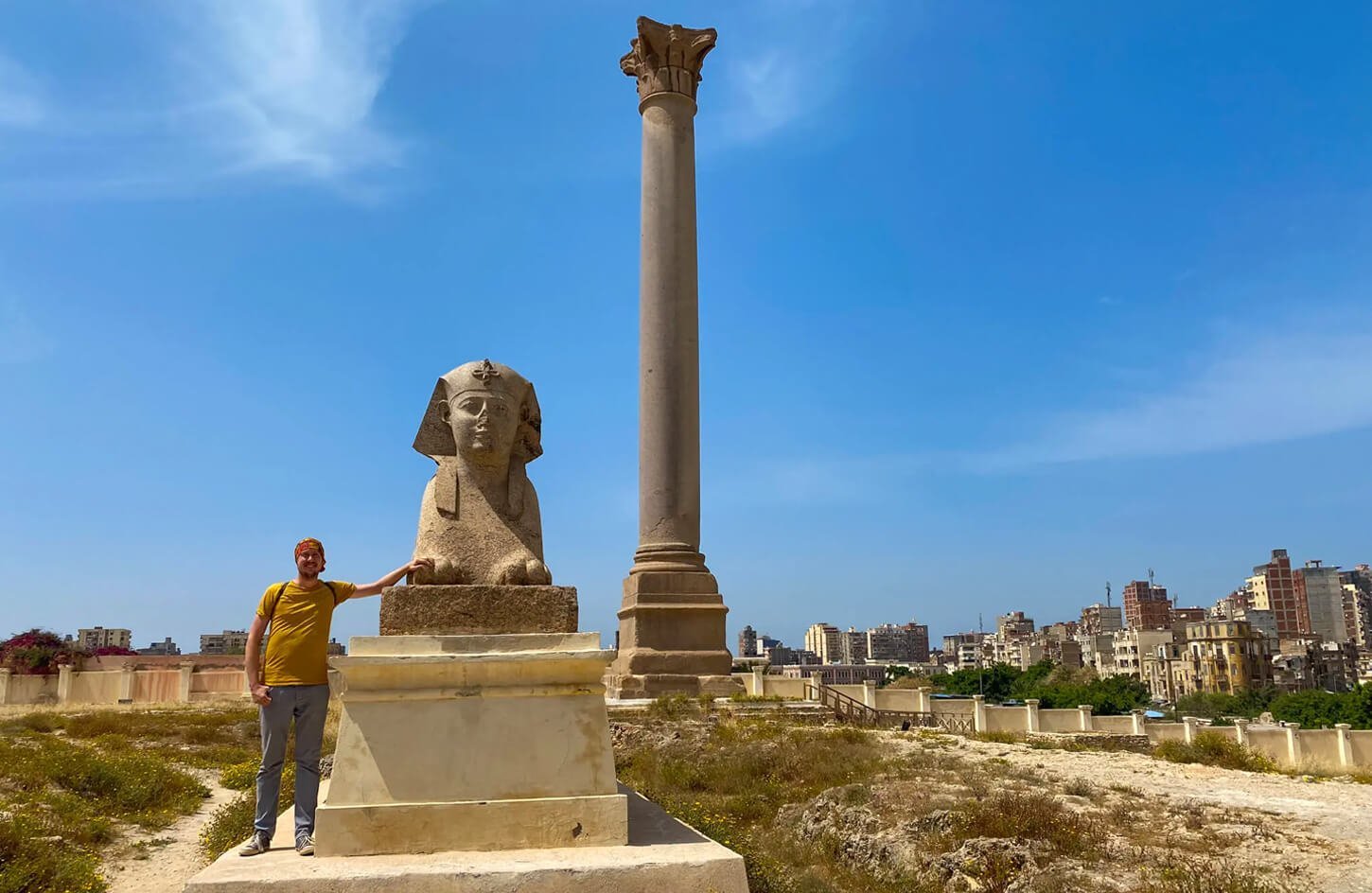 Pompey’s Pillar Roman column in Alexandria Egypt