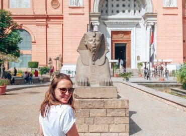Giza Pyramids and Great Sphinx during a guided Cairo tour.