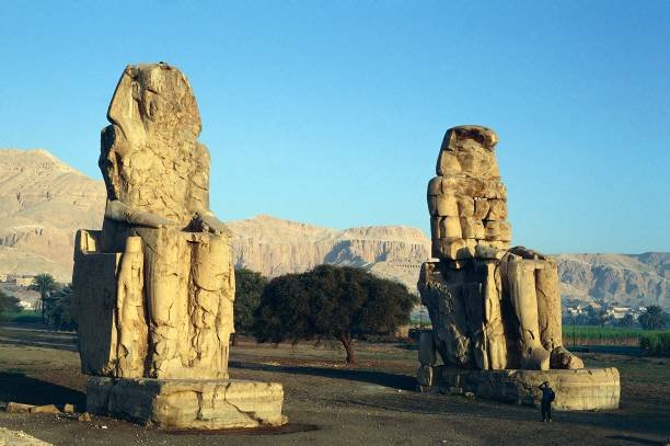 Colossi of Memnon statues in Luxor Egypt