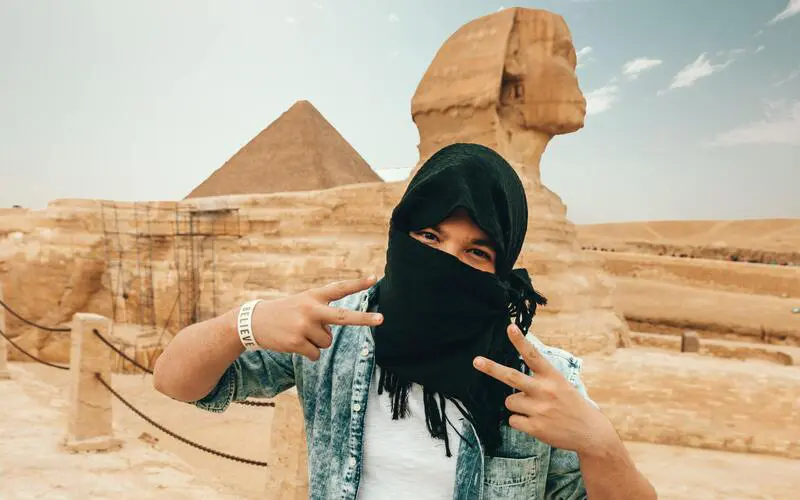 Giza Pyramids and Great Sphinx during a guided Cairo tour.